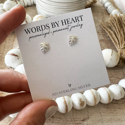 Monstera Leaf Post Earrings