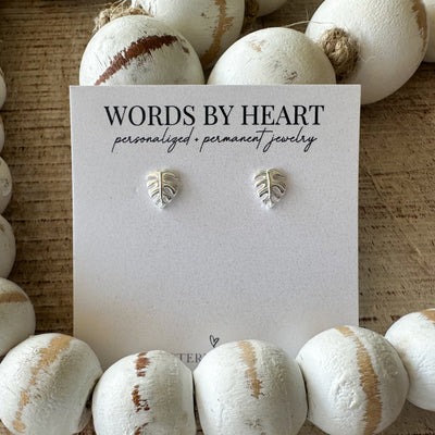 Monstera Leaf Post Earrings