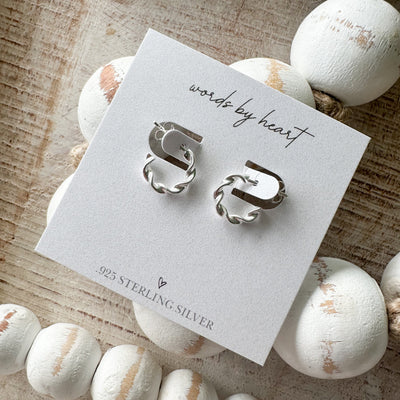 Silver Spiral Hoops