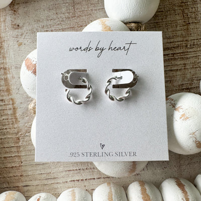 Silver Spiral Hoops